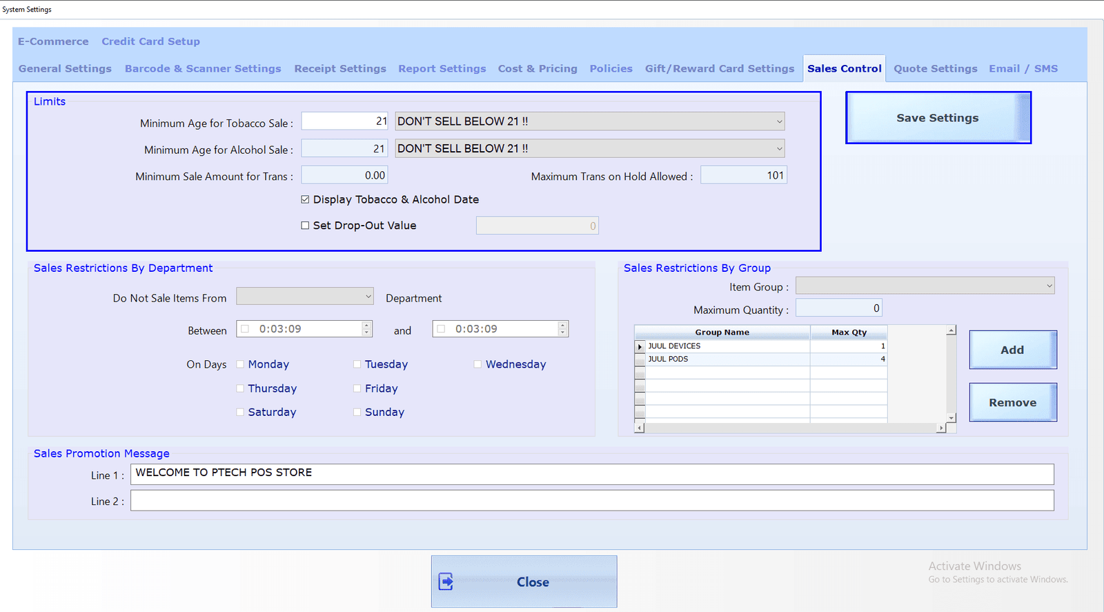 System Setting